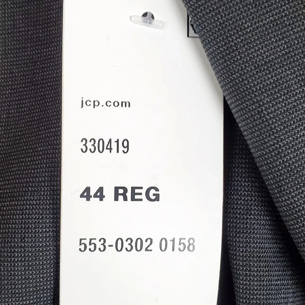 JCP Stafford Suit Coat Jacket Charcoal 44 REG Classic Fit Coolmax All Season NWT